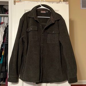 Green Fleece jacket with shearling lining